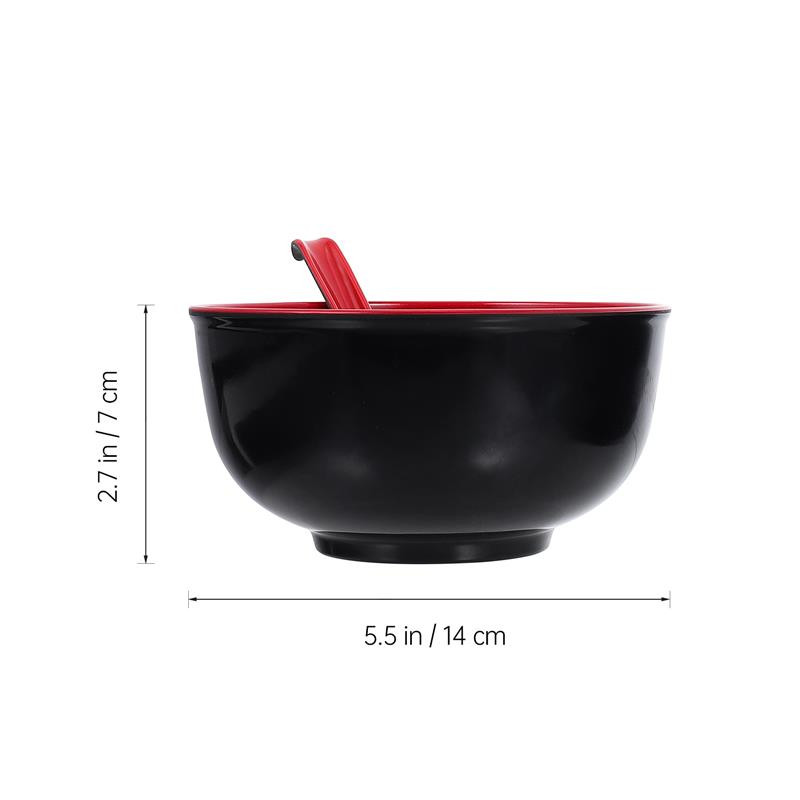 2 rinkinys Melamino ramen sriubos makaronų dubenys japoniškų ryžių laikymo dubenys Maisto patiekimo dubenys su šaukštais Virtuvės indai