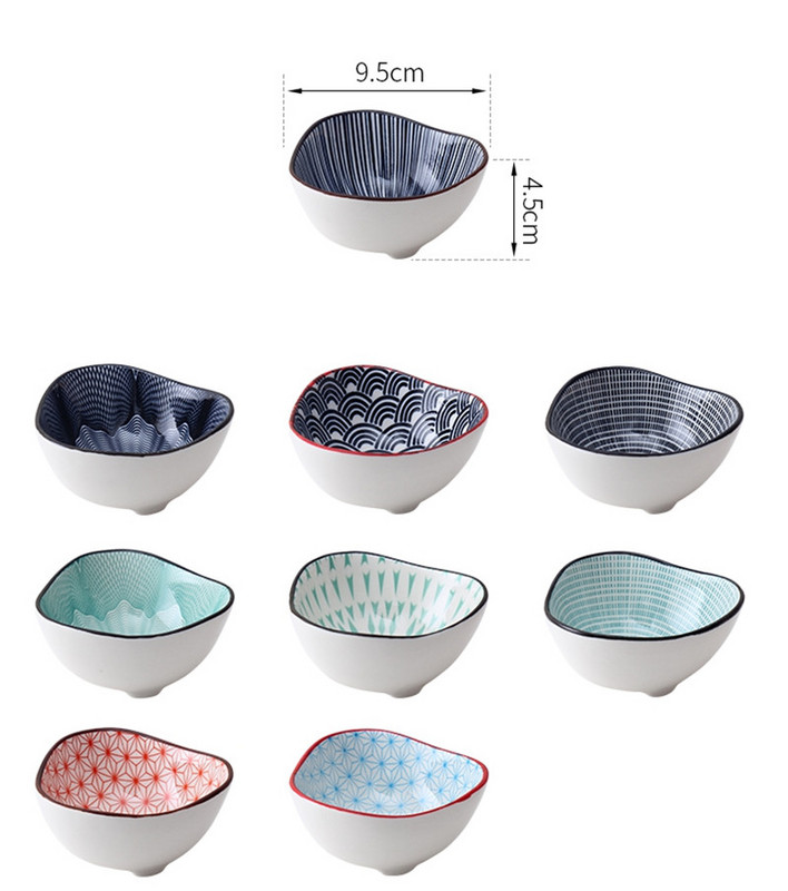 Väike loominguline roog maitseainekastme nõu keraamiline taldrik kastmiskauss või suupiste sushi äädikanõud alustass keraamiline sojakastme tass