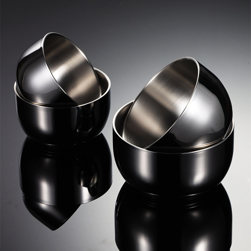 304 Nerūdijančio plieno dubuo vaikams Dviguba vaisių salotų sriuba Ryžių makaronai Ramen Maisto indai nuo nuplikimo Virtuvės indai