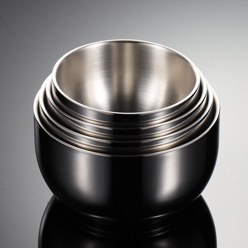 304 Nerūdijančio plieno dubuo vaikams Dviguba vaisių salotų sriuba Ryžių makaronai Ramen Maisto indai nuo nuplikimo Virtuvės indai