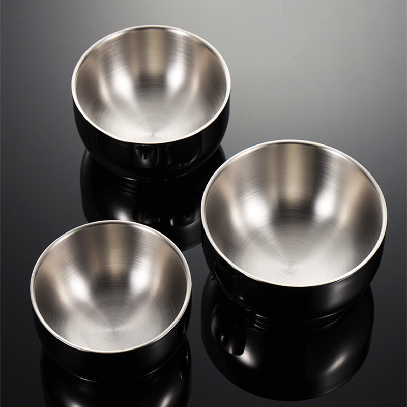 304 Nerūdijančio plieno dubuo vaikams Dviguba vaisių salotų sriuba Ryžių makaronai Ramen Maisto indai nuo nuplikimo Virtuvės indai