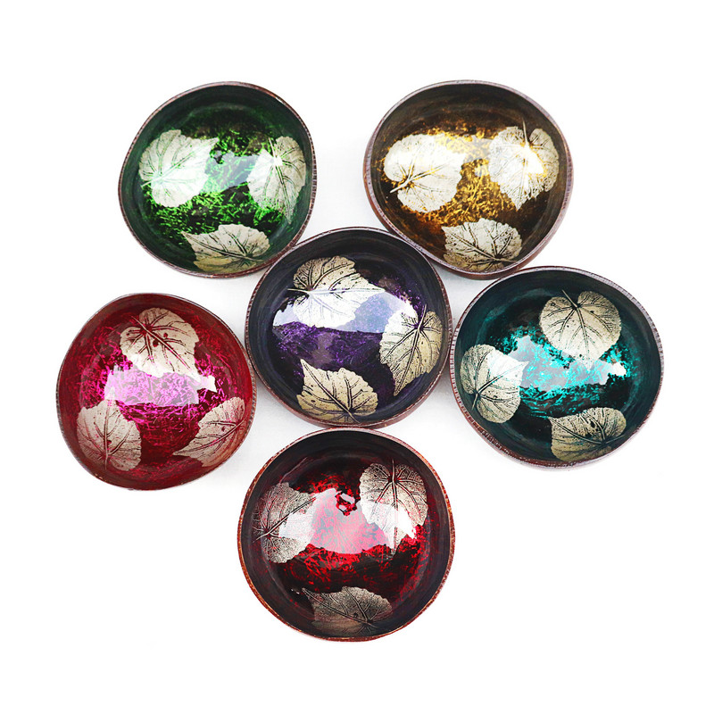 Lehtglasuuriga kaunistatud kookosekauss naturaalsest puidust salatiroog Originaalse disainiga puuviljakonteiner lauanõud köögiarmastajale kingituseks