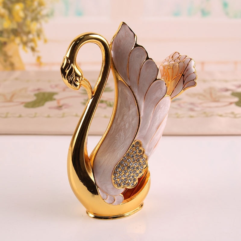 Μεταλλική βάση κύκνου με 6 τμχ Σετ κουταλιού καφέ Επιδόρπιο Κουτάλι Κουζίνας