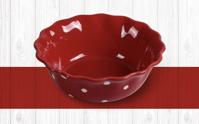 5/6,2/6,8 colio Polka Dots Lotus Border Bowl Keraminis salotų patiekalas Sriuba Makaronų dubuo Virtuvės indai Mikrobangų krosnelė Kepiniai