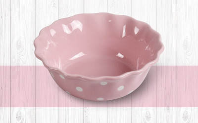 5/6,2/6,8 colio Polka Dots Lotus Border Bowl Keraminis salotų patiekalas Sriuba Makaronų dubuo Virtuvės indai Mikrobangų krosnelė Kepiniai