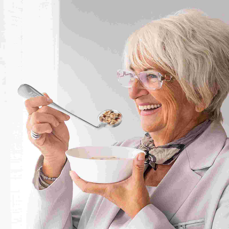 1 rinkinys praktiškų lenktų šaukštų neįgaliesiems pagalbinės šakutės maisto šėrimo pagalbinės priemonės Lengvas naudojimas