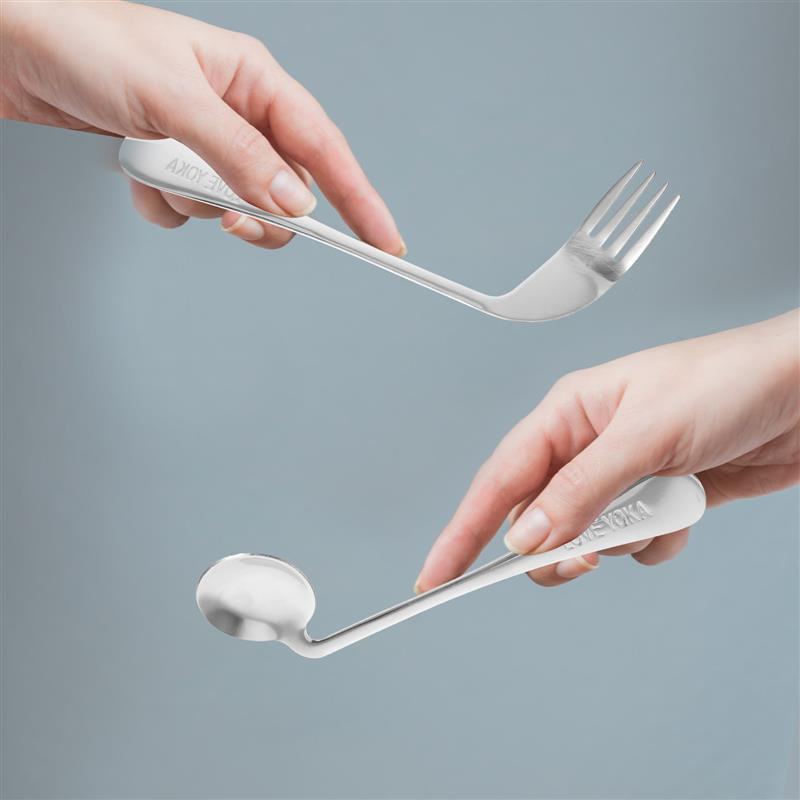 1 rinkinys praktiškų lenktų šaukštų neįgaliesiems pagalbinės šakutės maisto šėrimo pagalbinės priemonės Lengvas naudojimas