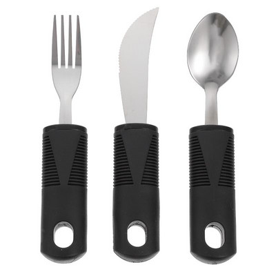 3/4/5 tk raputusvastased lauanõud eakate abilusikas abinõu kahvel eakas artriidihaige puuetega toit, söömisabi söögiriistad