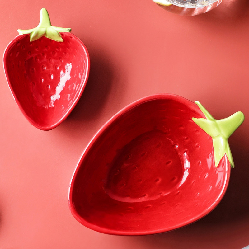 Ins keraamiline teraviljakauss Armas maasikadisain portselanist serveerimiskauss salatikauss Hommikusöögikaerahelbed köök teraviljast riisisupi kauss