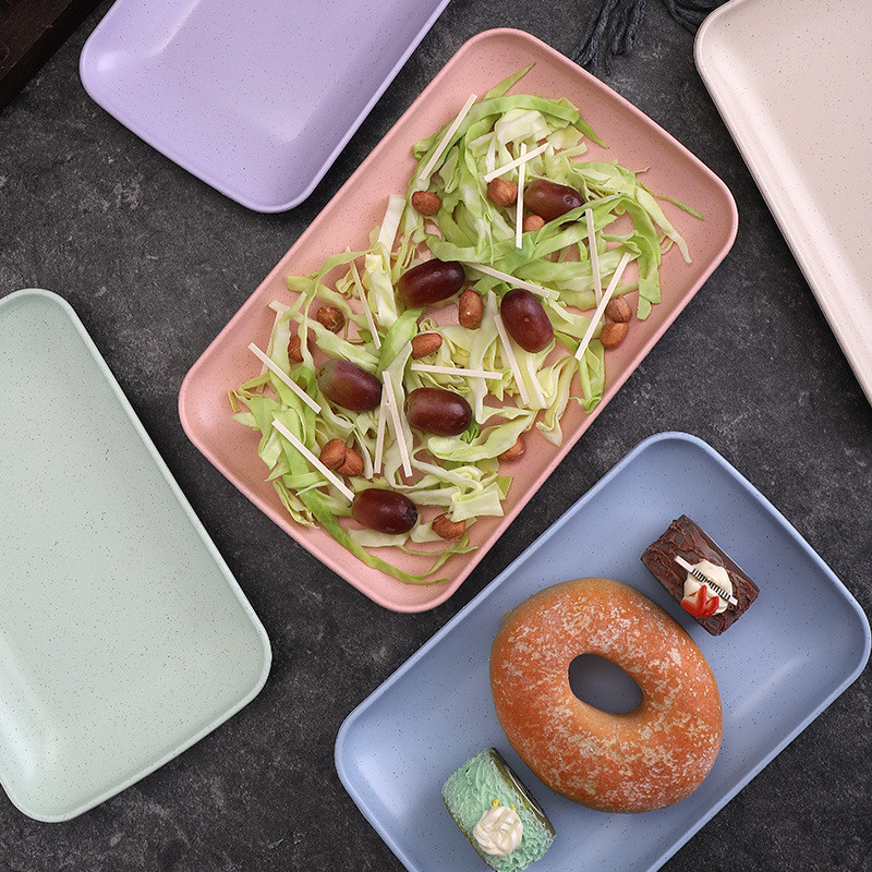 5 vnt kviečių šiaudų lėkštės Nedūžtantis daugkartinio naudojimo lėkščių rinkinys Puikus vakarienės patiekalų kaulų surinkimo lėkštės stalo reikmenys namų virtuvei