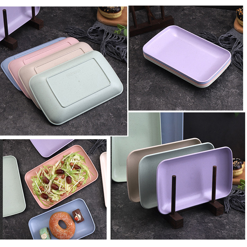 5 vnt kviečių šiaudų lėkštės Nedūžtantis daugkartinio naudojimo lėkščių rinkinys Puikus vakarienės patiekalų kaulų surinkimo lėkštės stalo reikmenys namų virtuvei