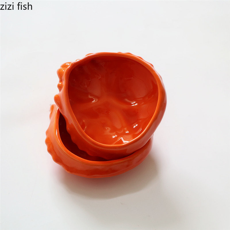 Krabo formos keraminis dubuo Vakarienės lėkštė Prieskonių patiekalas Skonio padėklas Deserto dubuo Vaisių lėkštė Salotų dubenys Užkandžių Dubenys Tešlos patiekalas