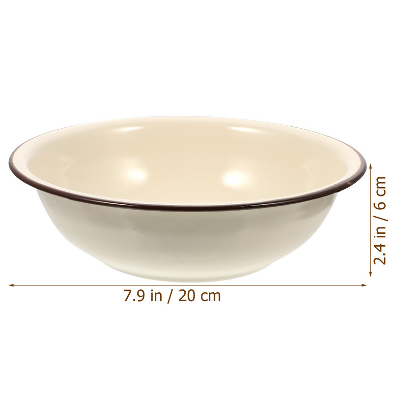 Zománcos mosdókagyló Retro Mosó Baba Fém Háztartási Keverőtál Vintage Gyümölcsfedő Sűrített Leves