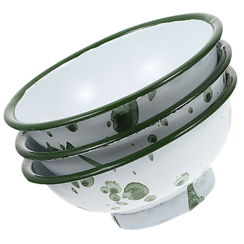 6 τμχ Vintage σμάλτο Μπολ Μπολ σερβιρίσματος με ρύζι Κεραμικά πιάτα δείπνου Σνακ Θήκη για σούπα κουζίνας Κόκκινη Παιδική σαλάτα