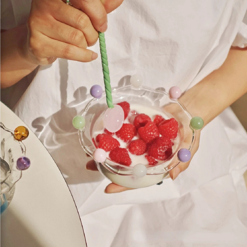 Karūninis dubuo salotų dubuo mielas dubuo vaisių lėkštės patiekalas stiklinis dubuo Užkandžių saldainių pyragas dubuo ledų puodelis vaisių dubuo Namų dekoro saugojimas