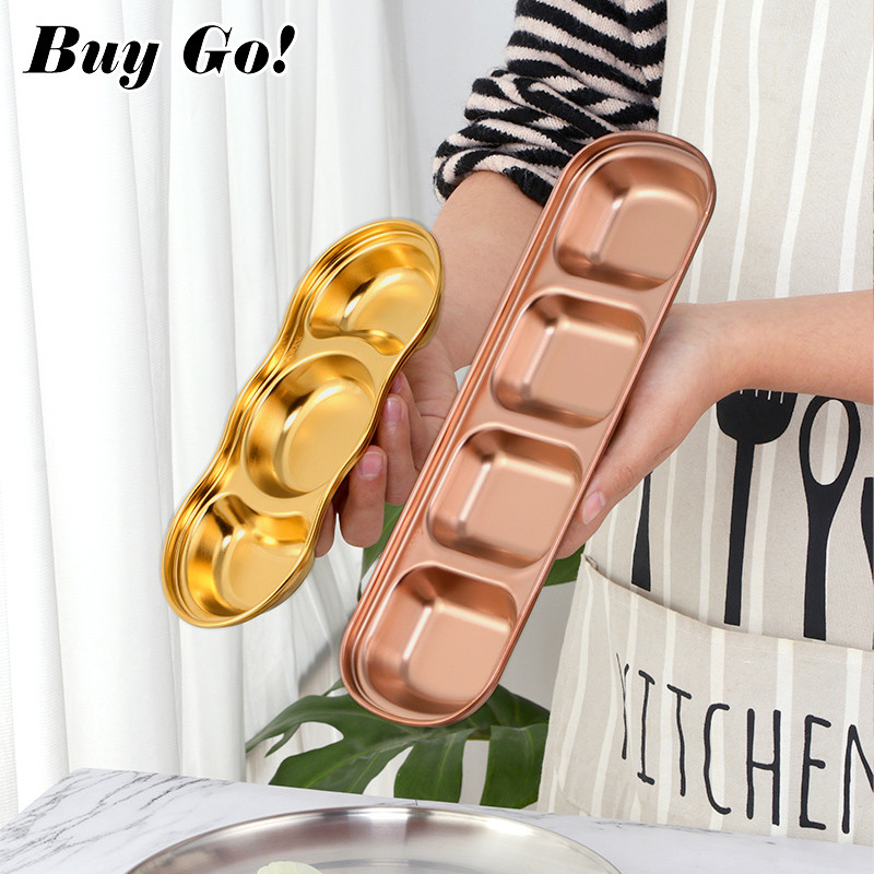 Νέα από ανοξείδωτο χάλυβα Κορεάτικη σάλτσα σαλάτας Πιάτα Μπολ φαγητού Μπολ για καρυκεύματα Ξεχωριστός δίσκος για σνακ ξύδι Επιτραπέζια σκεύη κουζίνας