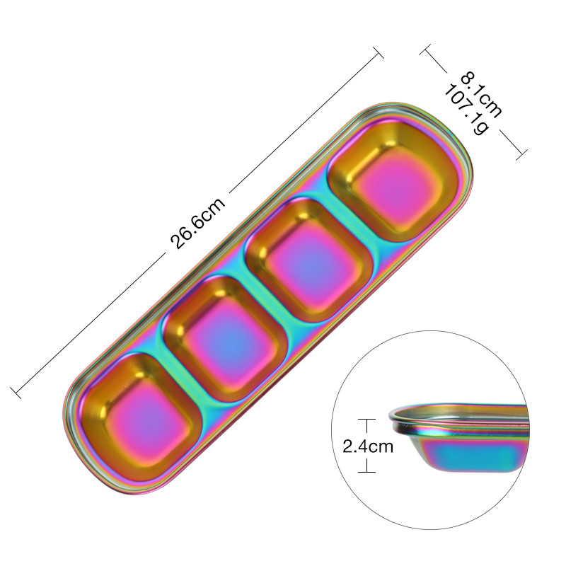 Νέα από ανοξείδωτο χάλυβα Κορεάτικη σάλτσα σαλάτας Πιάτα Μπολ φαγητού Μπολ για καρυκεύματα Ξεχωριστός δίσκος για σνακ ξύδι Επιτραπέζια σκεύη κουζίνας