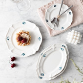 Japoniška reljefinė kregždžių lėkštė Paprasta apvali desertinė duonos padėklas Namų ūkis mažas plokščias indas Užkandžių indai Virtuvės stalo reikmenys