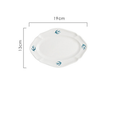 Japoniška reljefinė kregždžių lėkštė Paprasta apvali desertinė duonos padėklas Namų ūkis mažas plokščias indas Užkandžių indai Virtuvės stalo reikmenys