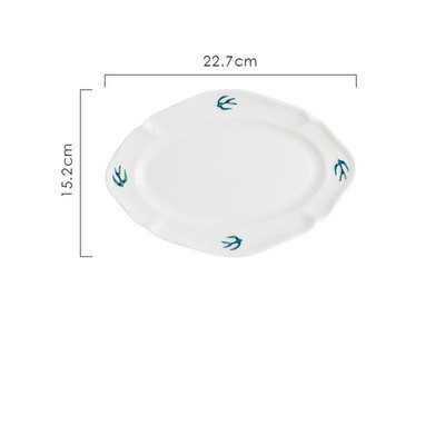 Japoniška reljefinė kregždžių lėkštė Paprasta apvali desertinė duonos padėklas Namų ūkis mažas plokščias indas Užkandžių indai Virtuvės stalo reikmenys