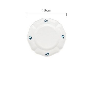 Japoniška reljefinė kregždžių lėkštė Paprasta apvali desertinė duonos padėklas Namų ūkis mažas plokščias indas Užkandžių indai Virtuvės stalo reikmenys