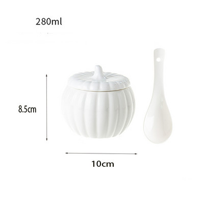 Aukštos klasės auksinis moliūgo formos keraminis sriubos dubuo su dangteliu Mažas ryžių dubuo virtuvės indai Vaisių salotų dubuo Desertinės sriubos dubenys