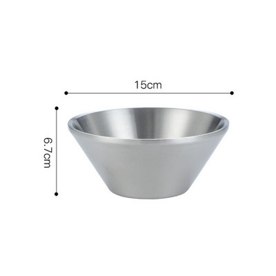 Dviejų sluoksnių V formos ryžių salotų dubuo korėjietiškas 304 nerūdijančio plieno ramen makaronų dubenys, apsaugantys nuo nuplikimo virtuvės reikmenys