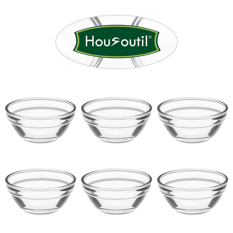 6vnt Namų želė puodeliai Pudingo dubenys Maži stikliniai dubenys Stikliniai ruošiniai dubenys Paruošiami dubenys