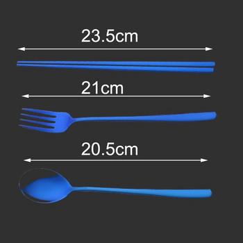 304 неръждаема стомана преносим корейски стил лъжица вилица пръчици комплект от три части сервизи за вечеря сервизи за хранене Кухненски аксесоари