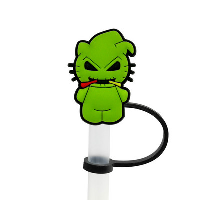 Helovino šiaudų silikoniniai patarimai Geriamasis dulkių dangtelis Kalėdų košmaras Daugkartinio naudojimo taškams atsparūs kištukai Uždengti Vakarėlio šiaudų puošmena