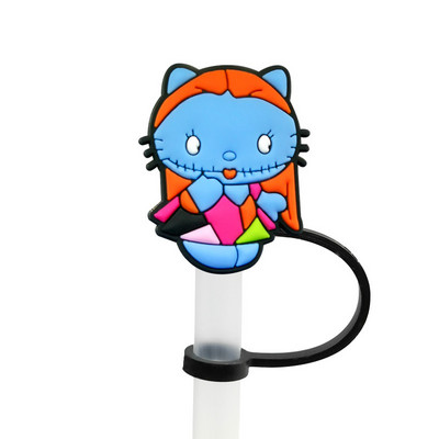 Helovino šiaudų silikoniniai patarimai Geriamasis dulkių dangtelis Kalėdų košmaras Daugkartinio naudojimo taškams atsparūs kištukai Uždengti Vakarėlio šiaudų puošmena