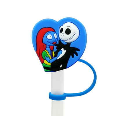 Helovino šiaudų silikoniniai patarimai Geriamasis dulkių dangtelis Kalėdų košmaras Daugkartinio naudojimo taškams atsparūs kištukai Uždengti Vakarėlio šiaudų puošmena