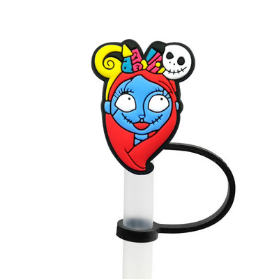 Helovino šiaudų silikoniniai patarimai Geriamasis dulkių dangtelis Kalėdų košmaras Daugkartinio naudojimo taškams atsparūs kištukai Uždengti Vakarėlio šiaudų puošmena