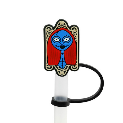 Helovino šiaudų silikoniniai patarimai Geriamasis dulkių dangtelis Kalėdų košmaras Daugkartinio naudojimo taškams atsparūs kištukai Uždengti Vakarėlio šiaudų puošmena