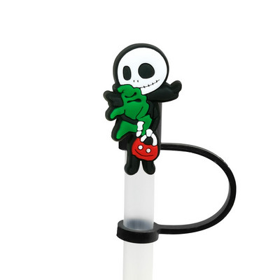 Helovino šiaudų silikoniniai patarimai Geriamasis dulkių dangtelis Kalėdų košmaras Daugkartinio naudojimo taškams atsparūs kištukai Uždengti Vakarėlio šiaudų puošmena