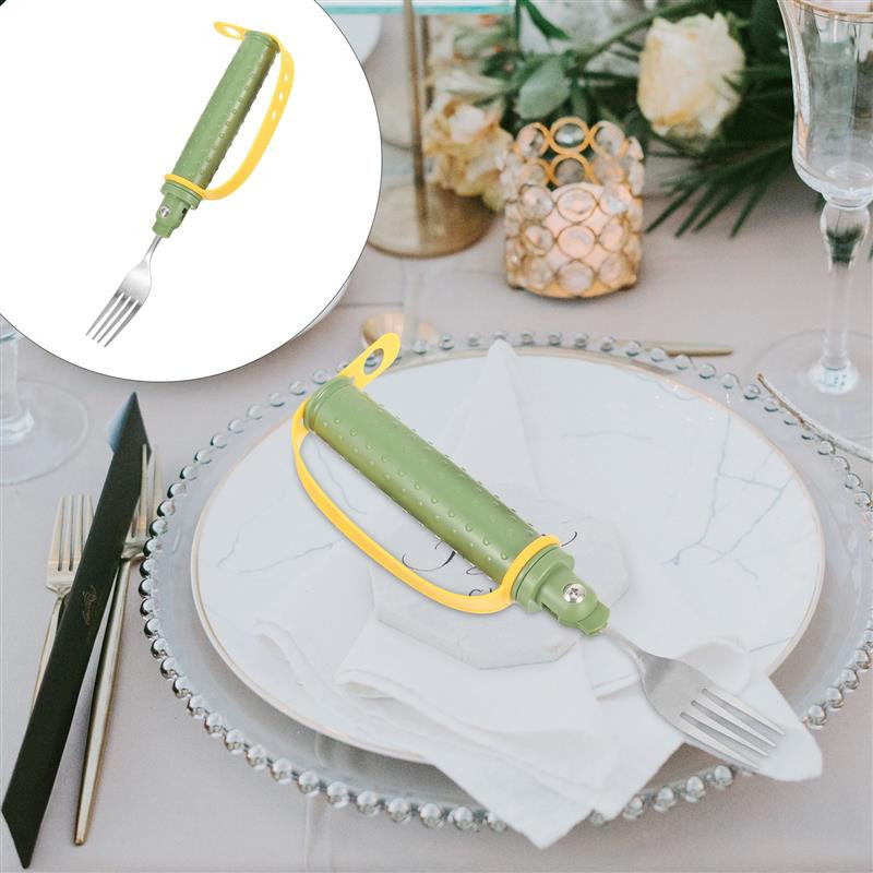 Prisitaikantis indų kelioninių stalo įrankių rinkinys senjorams šakutė Neslysta prisitaikanti šakutė neįgaliesiems stalo reikmenys