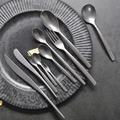 Retro matinis sidabras Nerūdijančio plieno indų rinkinys Stalo įrankių rinkiniai Vestuvių šakutės kepsnys peiliai Kavos šaukštelis indai matinis šepečiu