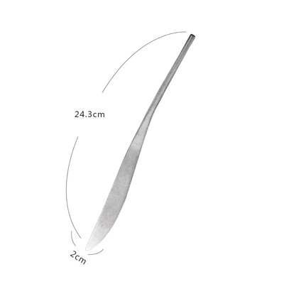 Retro matinis sidabras Nerūdijančio plieno indų rinkinys Stalo įrankių rinkiniai Vestuvių šakutės kepsnys peiliai Kavos šaukštelis indai matinis šepečiu