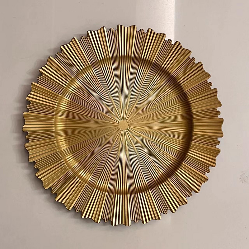 13 hüvelykes galvanizált műanyag szabálytalan tányér Esküvői Szállodai Partyasztal Étel Gyümölcsök Kenyér Kijelző Dekoratív szalvéta tányér