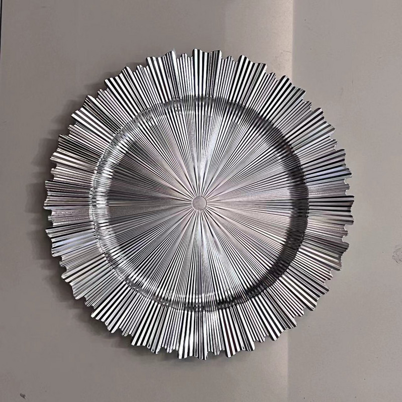 13 hüvelykes galvanizált műanyag szabálytalan tányér Esküvői Szállodai Partyasztal Étel Gyümölcsök Kenyér Kijelző Dekoratív szalvéta tányér