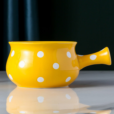 Japoniškas keramikinis pusryčių dubuo su rankena Mikrobangų krosnelės įrankiai Ramen dubuo salotų lėkštės Indai Kepimo dubenys Virtuvės indai