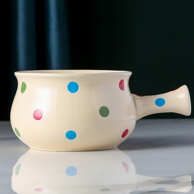 Japoniškas keramikinis pusryčių dubuo su rankena Mikrobangų krosnelės įrankiai Ramen dubuo salotų lėkštės Indai Kepimo dubenys Virtuvės indai