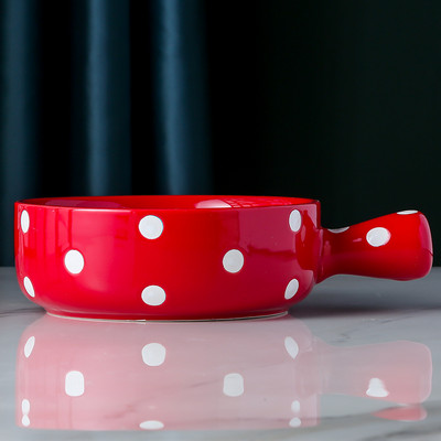 Japoniškas keramikinis pusryčių dubuo su rankena Mikrobangų krosnelės įrankiai Ramen dubuo salotų lėkštės Indai Kepimo dubenys Virtuvės indai