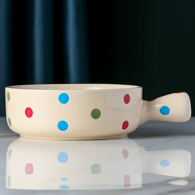 Japoniškas keramikinis pusryčių dubuo su rankena Mikrobangų krosnelės įrankiai Ramen dubuo salotų lėkštės Indai Kepimo dubenys Virtuvės indai