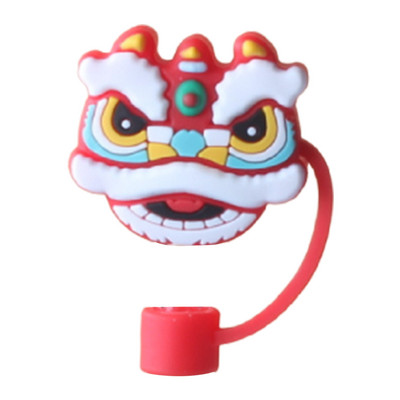 Cartoon õlgedest dekoratiivne pistik korduvkasutatav silikoonist õlest tolmukindel kate, pestav 5–10 mm peentele kingituste tassitarvikutele