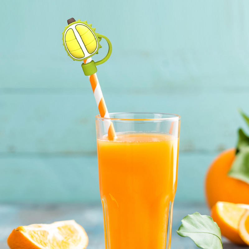 Cartoon õlgedest dekoratiivne pistik korduvkasutatav silikoonist õlest tolmukindel kate, pestav 5–10 mm peentele kingituste tassitarvikutele