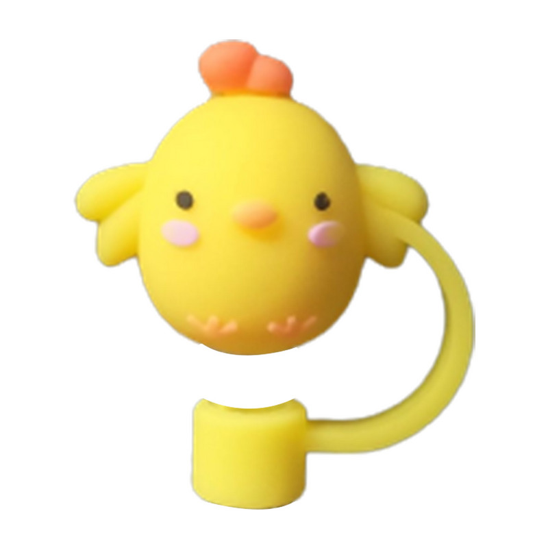 Cartoon õlgedest dekoratiivne pistik korduvkasutatav silikoonist õlest tolmukindel kate, pestav 5–10 mm peentele kingituste tassitarvikutele