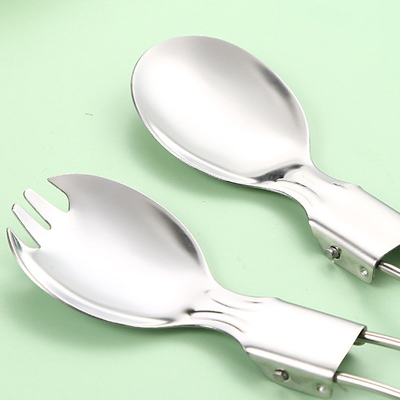 1vnt Nešiojami stalo reikmenys, nerūdijančio plieno stalo įrankiai, sulankstomi šaukštai, lazdelės, įrankiai, kelionių iškylų stovykla, vaikų Bento pietų stalo įrankiai