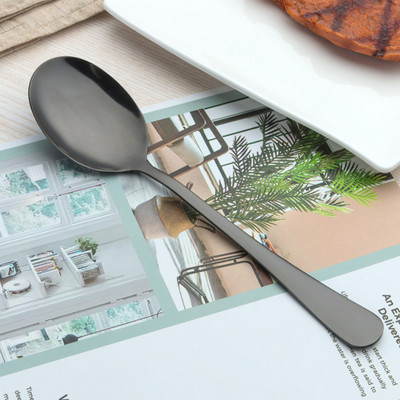 Shine Black Hotel Set de tacamuri din otel inoxidabil Lingurita de cafea Cutit de friptura Furculite Lopata de prajituri Tacâmuri de mancare occidentala Accesorii pentru banchet