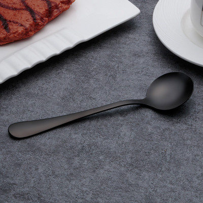 Shine Black Hotel Set de tacamuri din otel inoxidabil Lingurita de cafea Cutit de friptura Furculite Lopata de prajituri Tacâmuri de mancare occidentala Accesorii pentru banchet